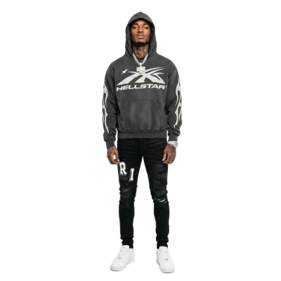Hellstar Sport Hoodie Black FW23 + Amiri Jeans PK 8815 01