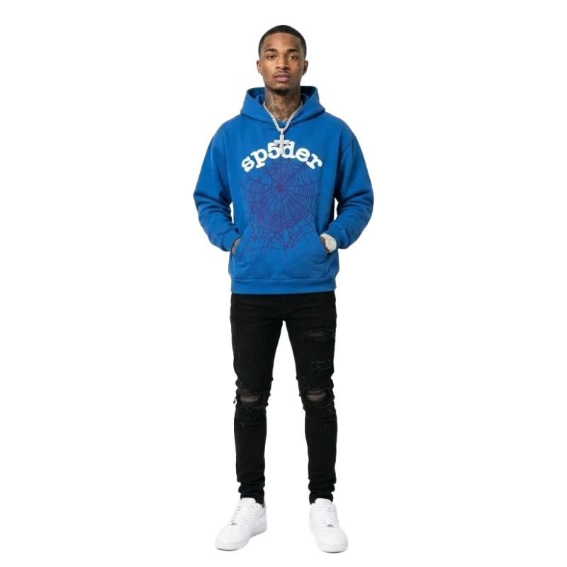 Sp5der Legacy Hoodie Blue+Amiri Jeans PK 602