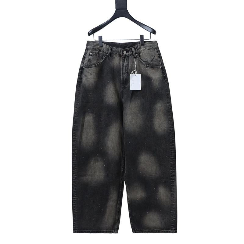  Ancellm Aging Wide 5P Denim Pants