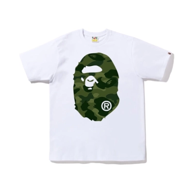 BAPE Color Camo Big Ape Head Tee White/Green+Purple Brand Denim Shorts PK511 02