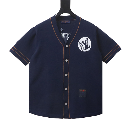 Louis Vuitton Knitted Short-Sleeved Baseball Shirt