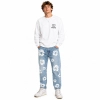 Gallery Dept. De La GALERIE L/S Pocket T-shirt White+DENIM TEARS THE COTTON WREATH JEAN LIGHT WASH