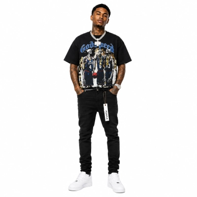 Godspeed Dream Team Tee #1023 Grey Wash+Purple Brand Fashion Men Jeans 4 01