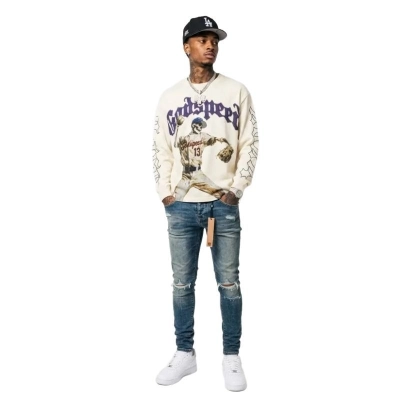 Godspeed Strike Out Long Sleeve T-shirt Bone #3158+Ksubi Jeans PK 3018 01