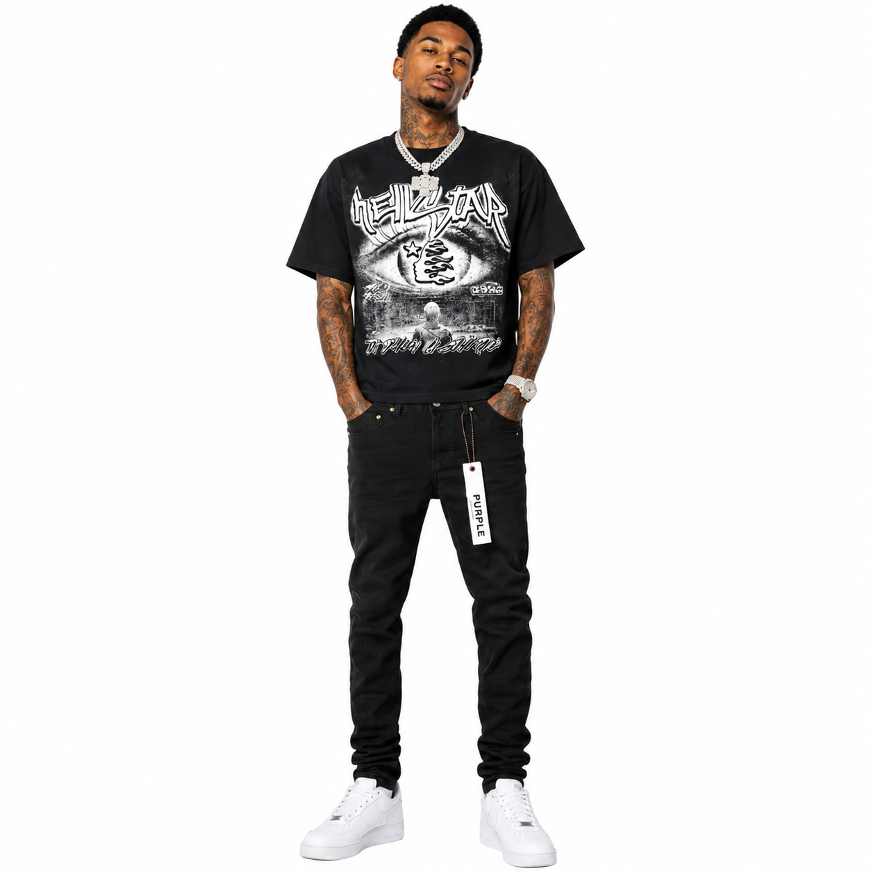 Hellstar-6732# + Purple Brand Fashion Men Jeans 4