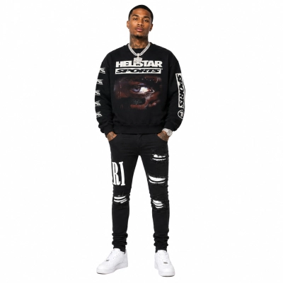 Hellstar Sports 96' Crewneck Black+Amiri Jeans PK 604 01