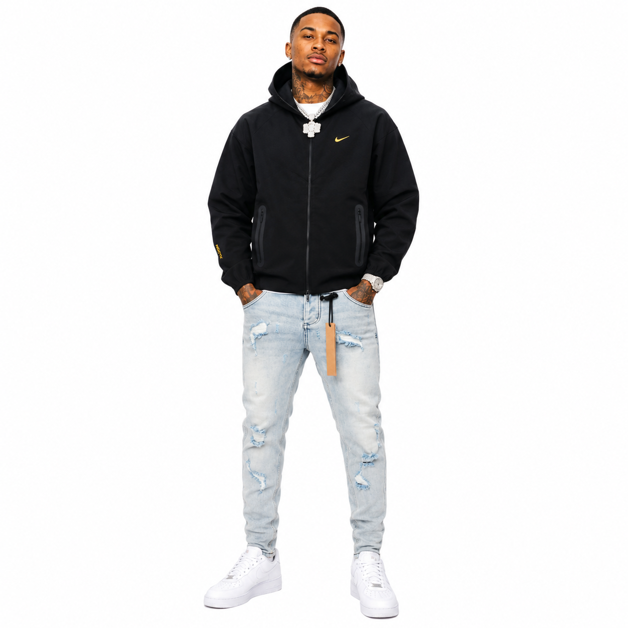 Nike x NOCTA Tech Fleece Hoodie Black+Ksubi Jeans PK 3001