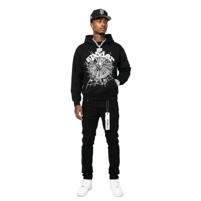 Spider Worldwide BLACK OG WEB HOODIE + Purple Brand Fashion Men Jeans 4 01