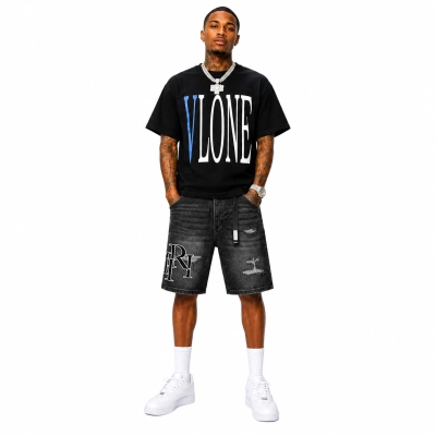 Vlone White Snake Tee+Amiri jean shorts-605# 01