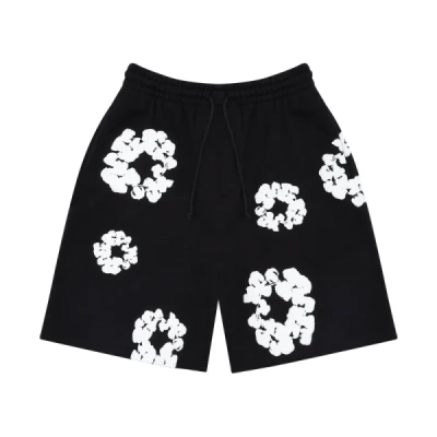 Amiri Staggered Logo T-Shirt+Denim Tears The Cotton Wreath Shorts Black 02