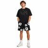 Amiri Staggered Logo T-Shirt+Denim Tears The Cotton Wreath Shorts Black
