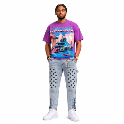 Godspeed Water Cruise T-Shirt #7077 Purple/Apricot/Black+Godspeed Water Cruise T-Shirt #7077 Purple/Apricot/Black 01