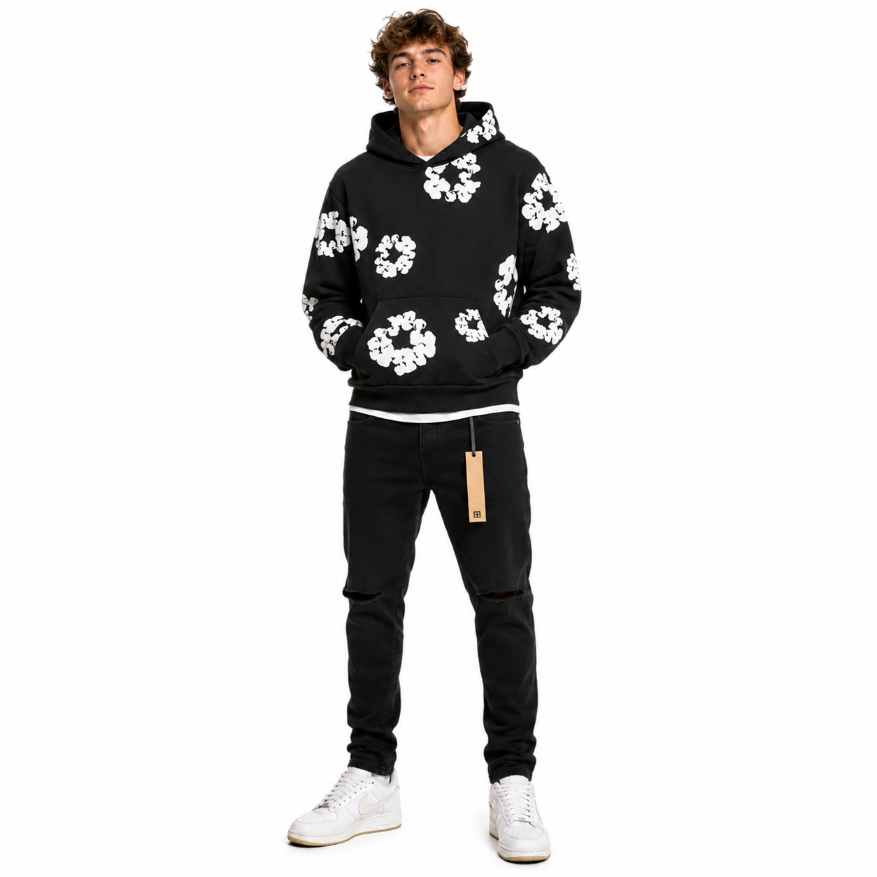 Denim Tears The Cotton Wreath Sweatshirt Black+Ksubi Jeans PK 3005