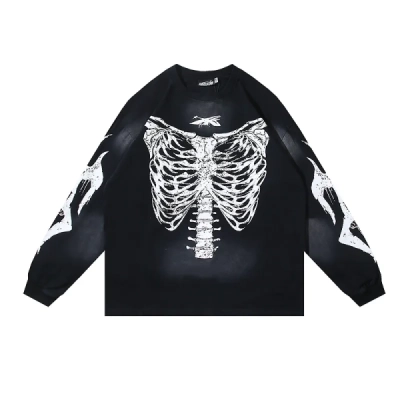 Hellstar Skeleton Long-Sleeve T-Shirt #699 Black+Amiri Jeans PK0723 02