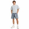 Louis Vuitton Jacquard Signature Knitted Short-Sleeved+Purple Brand Denim Shorts PK530
