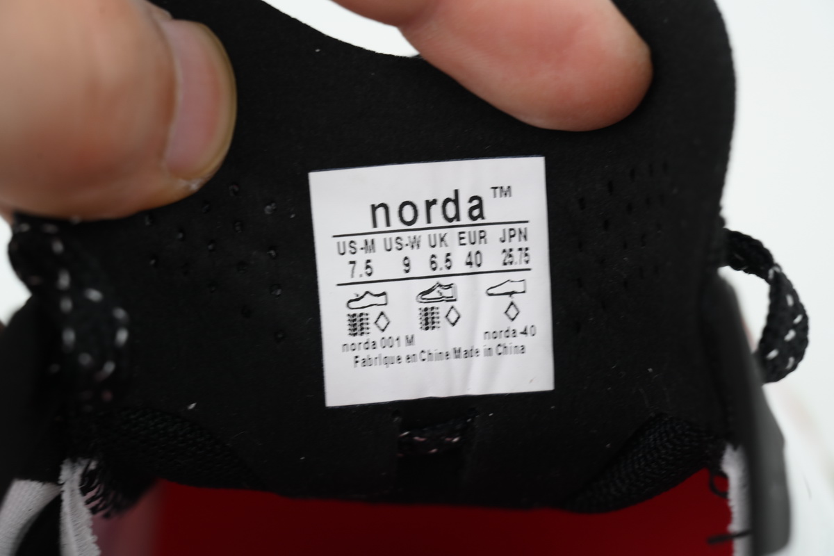 Norda 001 Trail Running Shoe White and Red
