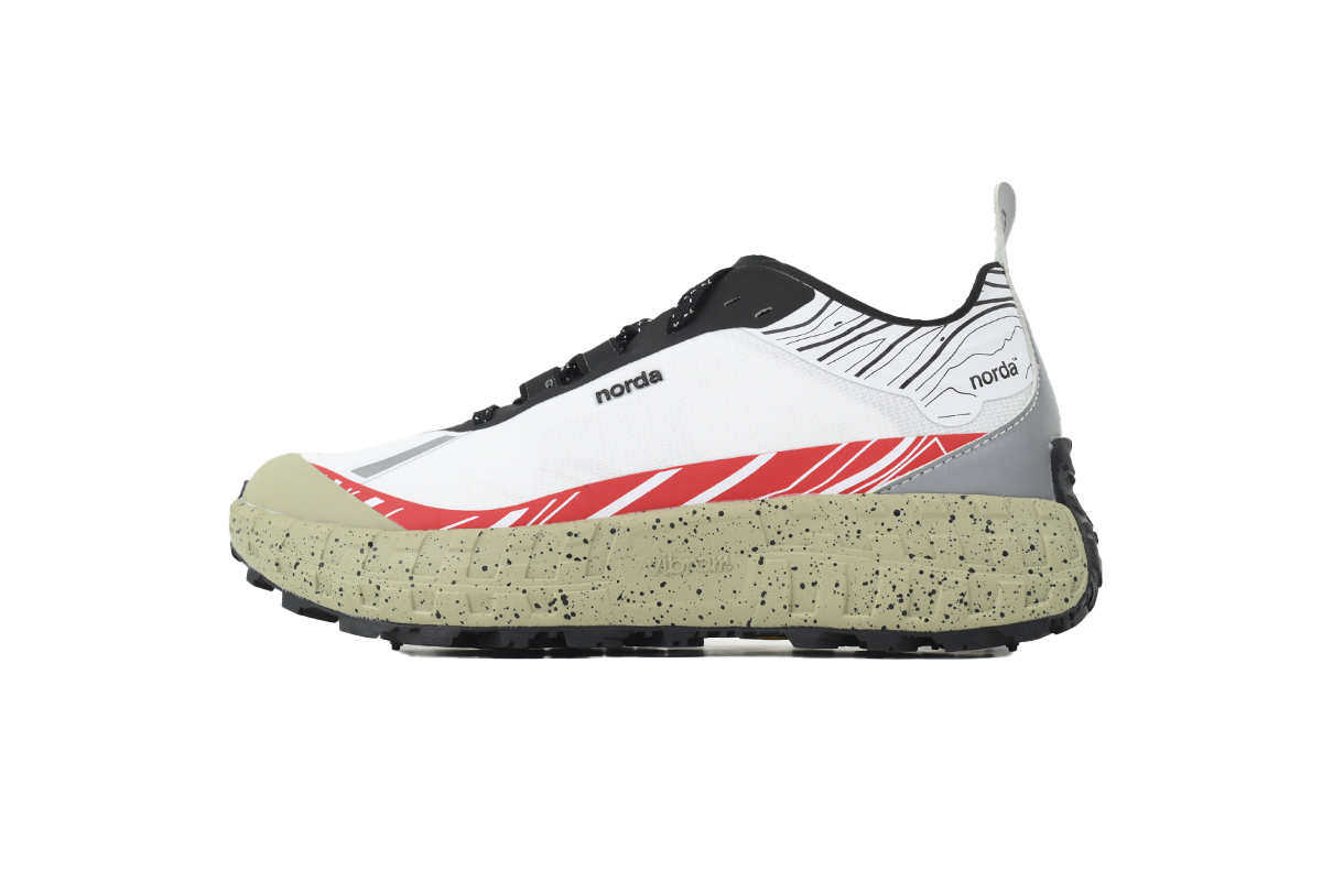Norda 001 Trail Running Shoe White and Red
