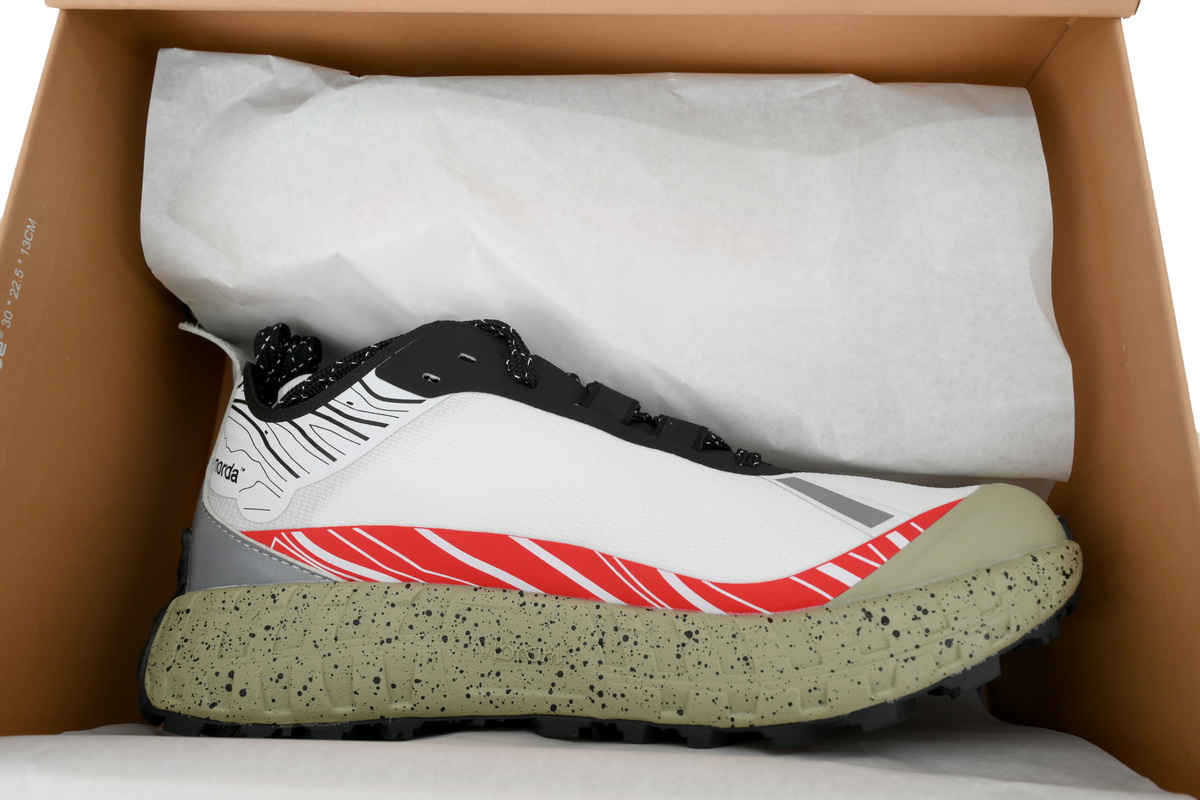 Norda 001 Trail Running Shoe White and Red