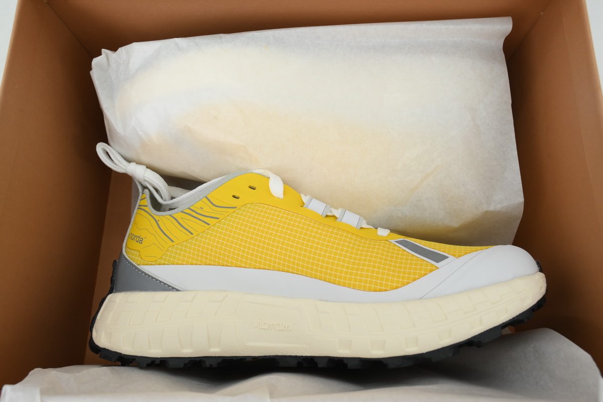 Norda 001 Trail Running Shoe Yellow and White