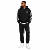 Amiri Men's Bones Stacked Hoodie Black+Fear of God Essentials Core Collection Lounge Pants Black