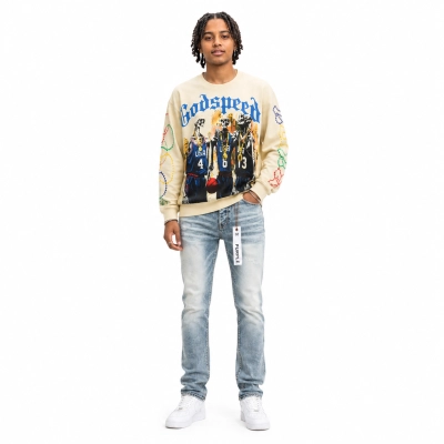  Godspeed Dream Team Long Sleeve T-shirt #3106 Apricot+Purple Brand Fashion Men Jeans YZ072421 01