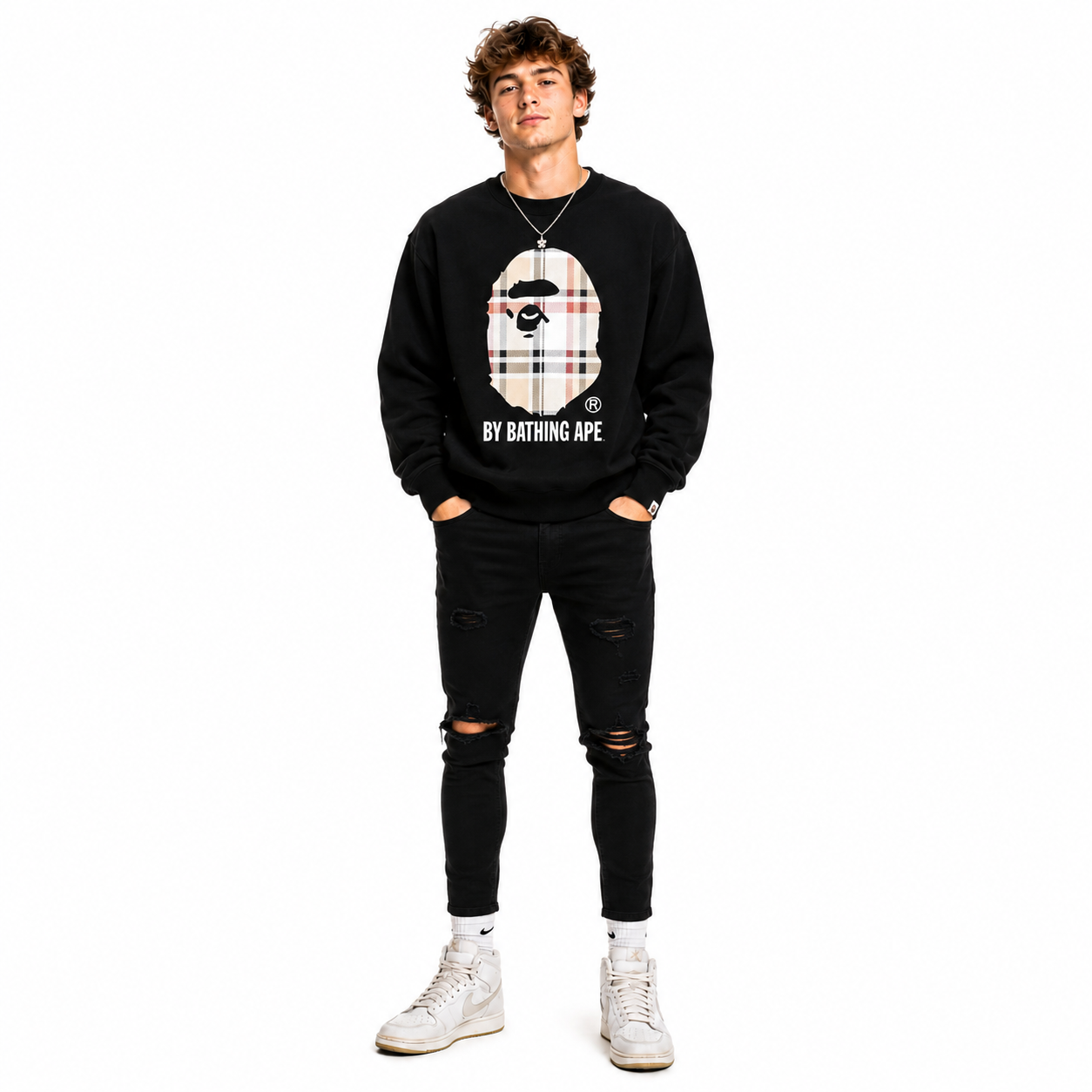 BAPE Hoodie-5125#+Amiri Black MX1 Jeans