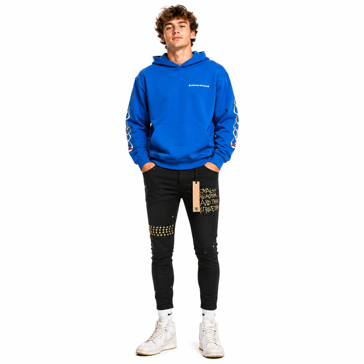 Chrome Hearts Matty Boy Space Hoodie Blue+Ksubi Jeans PK0611