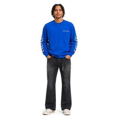 Chrome Hearts x Matty Boy Space Long-Sleeve T-Shirt 'Blue'+Purple Brand Jeans -715# 01