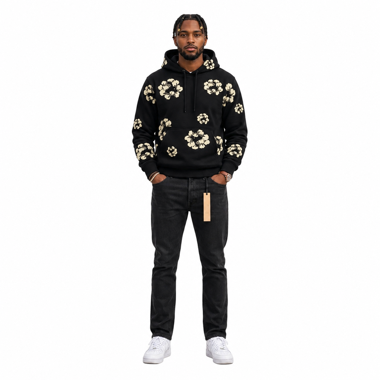 Denim Tears x CPFM Cactus Tears Wreath Hoodie Black+Ksubi Jeans PK 3004