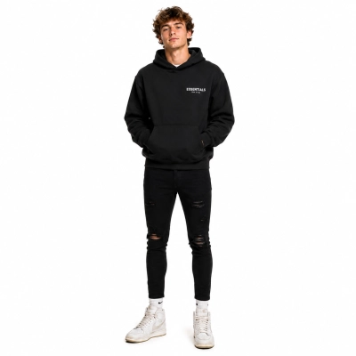 Fear of God Essentials Kids Hoodie (SS22) Stretch Limo+Amiri Black MX1 Jeans 01