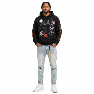 Hellstar Studio Summer Love Hoodie #3100 Black+Ksubi Jeans PK 3006 01