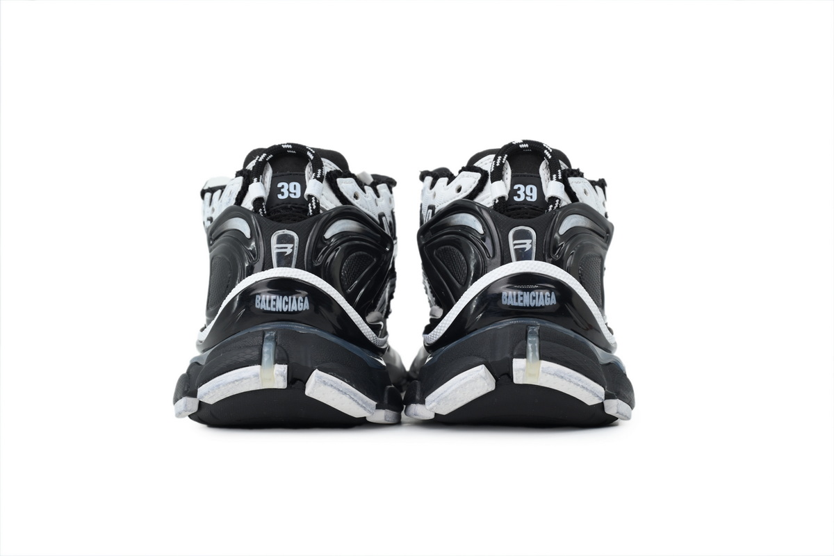 PK God Batch Balenciaga Runner Black and White 853225 WRNLD 9010  LED