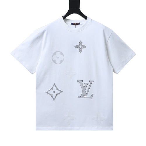 Louis Vuitton Monogram Embroidered Cotton T-Shirt White