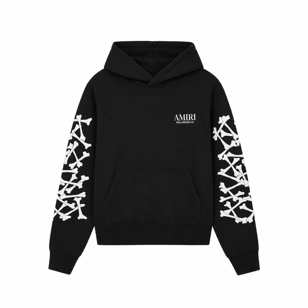 Amiri Men's Bones Stacked Hoodie Black