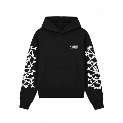 Amiri Men's Bones Stacked Hoodie Black 01
