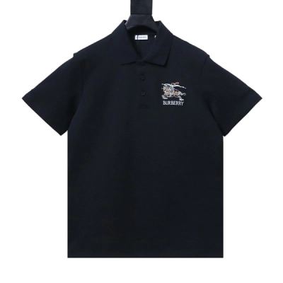 Burberry Equestrian Knight Cotton Piqué Polo Shirt Black/White+Burberry Check Drawcord Swim Shorts Archive Beige 02