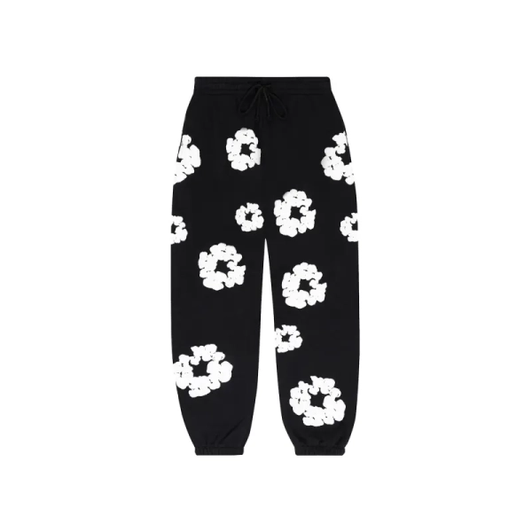 Chrome Hearts Horseshoe Straight Cross T-Shirt Black/White+Denim Tears The Cotton Wreath Sweatpants Black