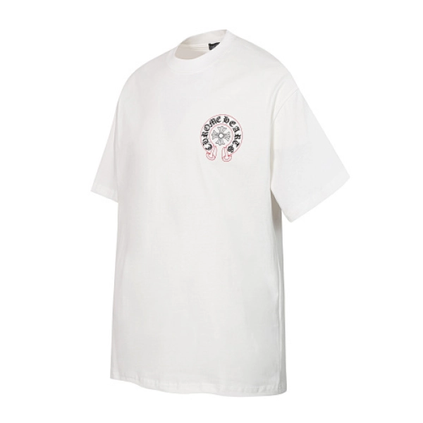 Chrome Hearts Horseshoe Straight Cross T-Shirt Black/White+Denim Tears The Cotton Wreath Sweatpants Black