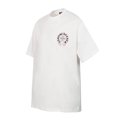 Chrome Hearts Horseshoe Straight Cross T-Shirt Black/White+Denim Tears The Cotton Wreath Sweatpants Black 02