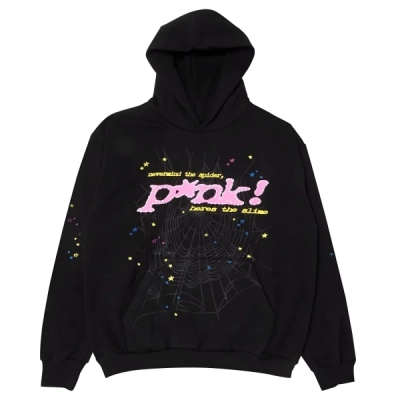 Sp5der P*NK Hoodie Black+Hellstar-702-0302 02