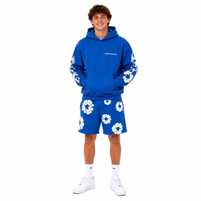 Chrome Hearts Matty Boy Space Hoodie Blue+Denim Tears The Cotton Wreath Shorts Royal Blue 01