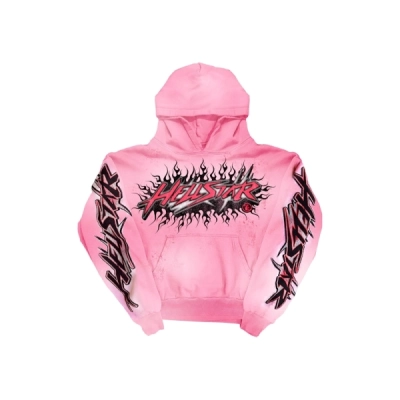 Hellstar Brainwashed Without Brain HoodiePink FW23+HELLSTAR Flame Sweatpants Pink Grey 02