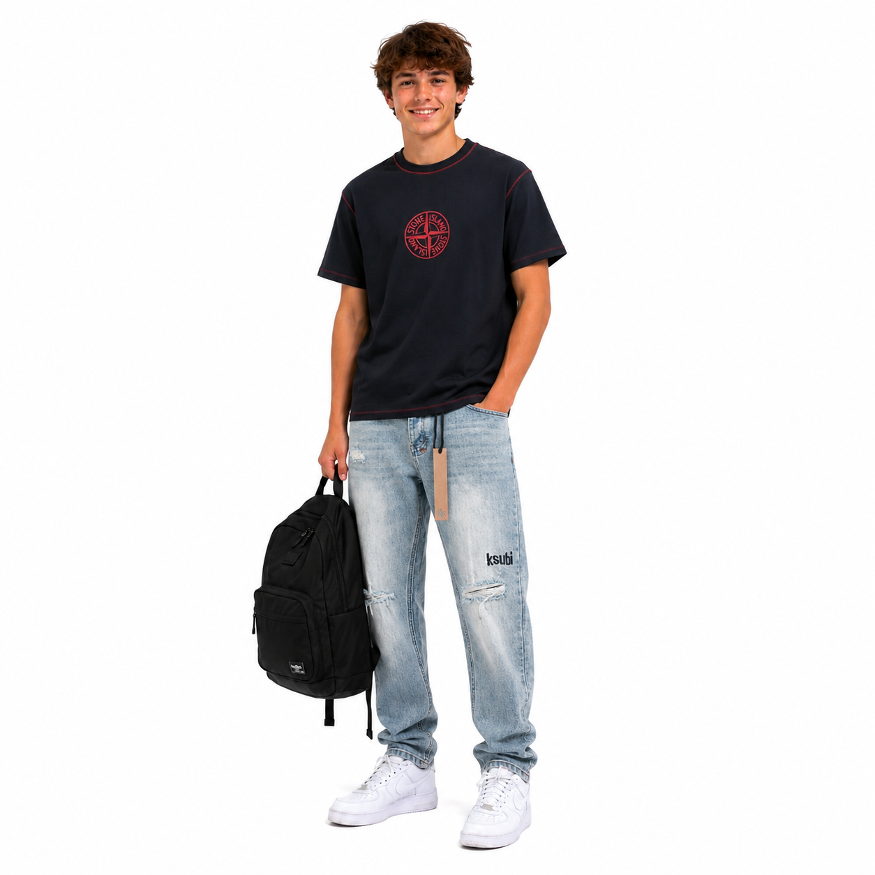 Stone Island Crewneck T-Shirt Year Of The Snake ‘025+Ksubi Jean #9008