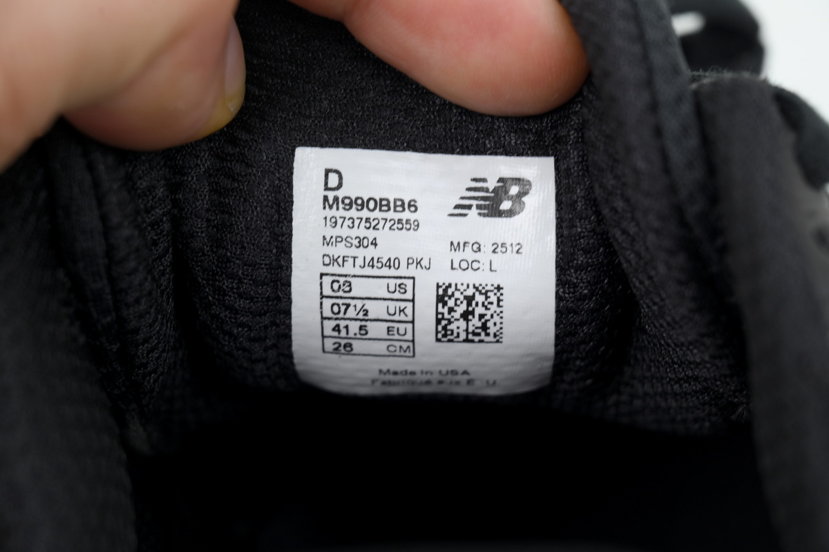 New Balance 990v6 Made in USA 'Triple Black' U990BB6