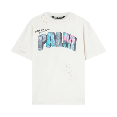 Palm Angels Palm Sign Vintage T-Shirt 'White' 01