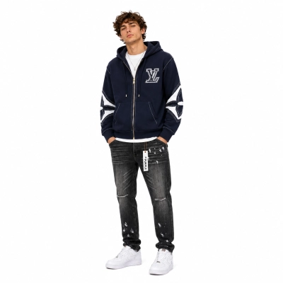 Louis Vuitton Hoodie Jacket+Purple Brand Jeans -145# 01