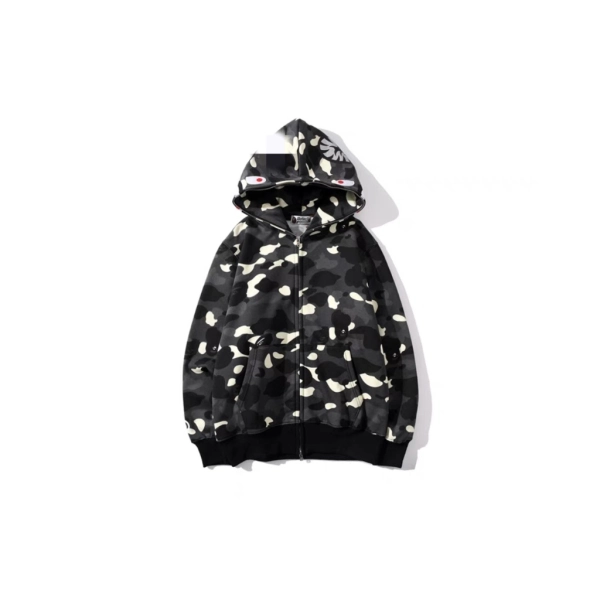BAPE Zip Hoodie Luminous White/Black+Amiri Jeans PK 8898