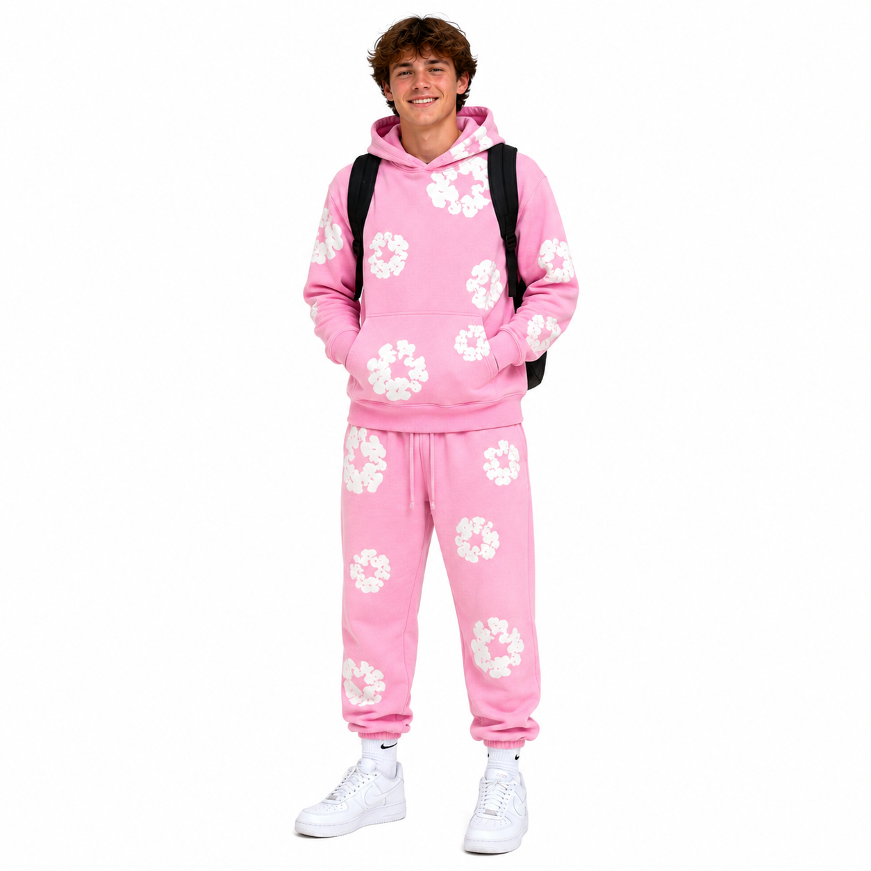 Denim Tears The Cotton Wreath Sweatshirt Pink+Denim Tears The Cotton Wreath Sweatpants Pink