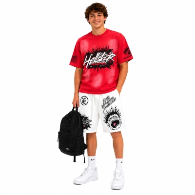 Hellstar T-Shirt-696#+Hellstar Shorts-778 white 01