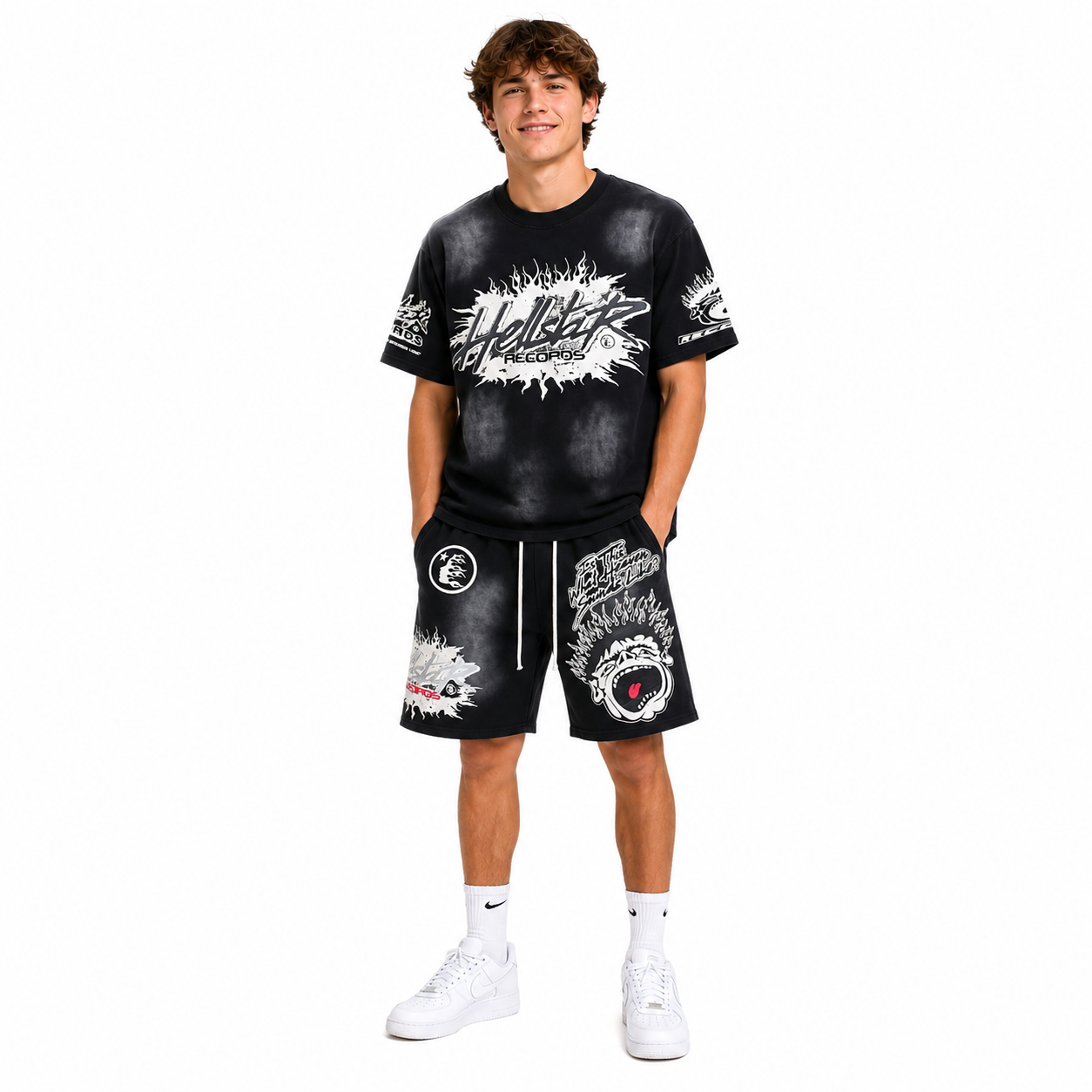Hellstar T-Shirt-696#+Hellstar Shorts-778